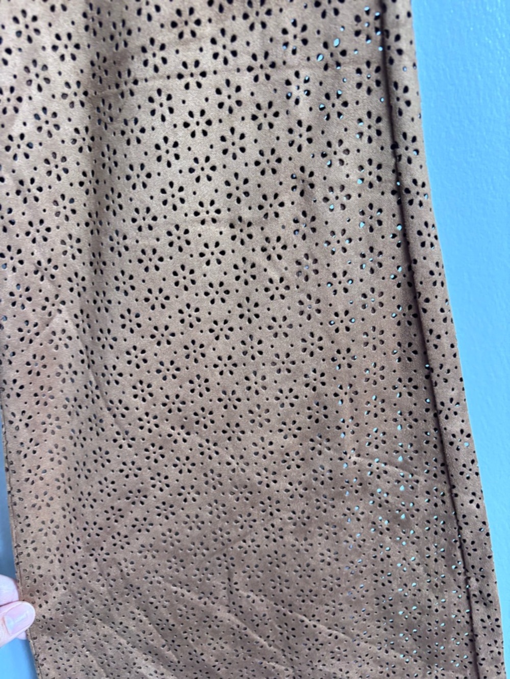 NWT En Crème Brown Eyelet Flared Pants size Large - Picture 2 of 9